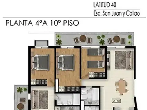 Departamento 3 ambientes con 2 baños