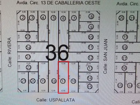 Terreno en Uspallata e/ Rivera y San Juan