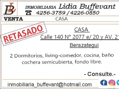 Casa en Venta de 2 dormitorios