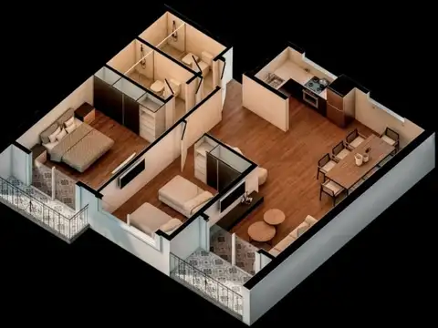 Departamento 2 ambientes con 1 baño