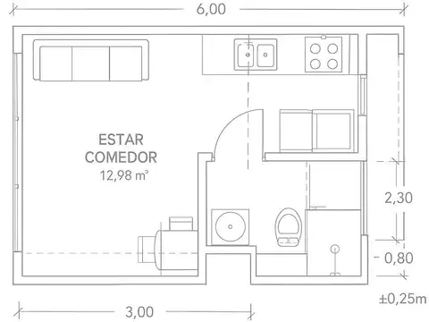 Departamento Monoambiente en venta en Añelo - Vaca Muerta - Amueblado y equipado
