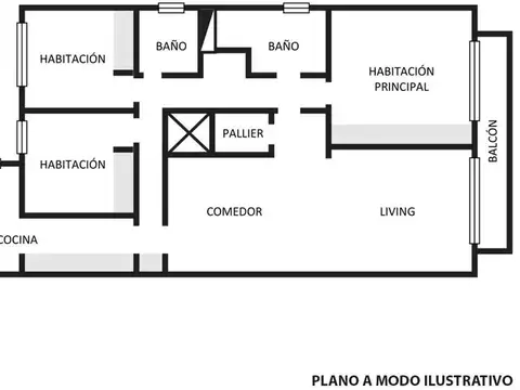 Departamento 4 ambientes con 2 baños