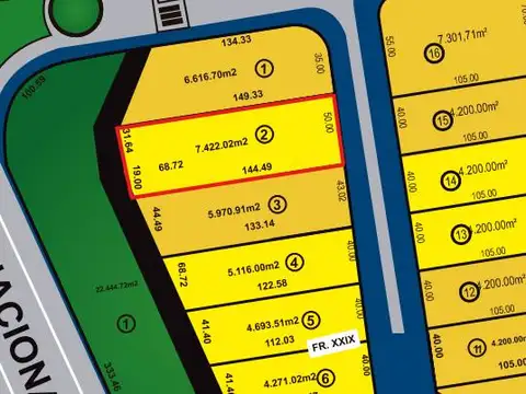 Terreno en Venta 149  mts Fondo