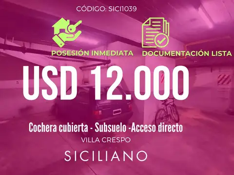 Cochera en Villa Crespo