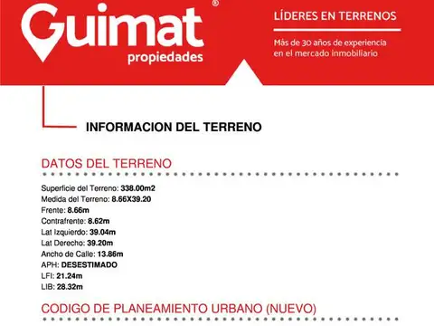 Terreno en Venta de 338,0 m2