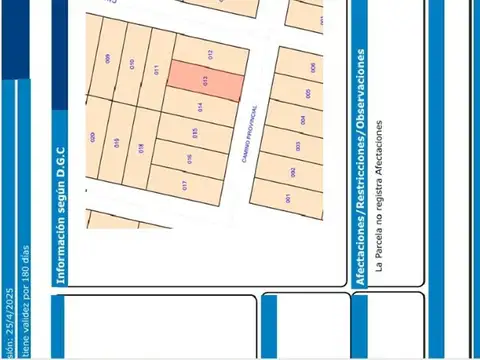 Terreno en Venta en Yacanto Calamuchita, USD 9.000