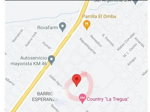 Terreno en Venta 25  mts Fondo