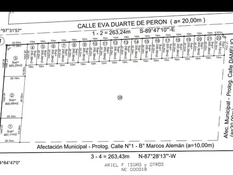 Terreno en Venta 10  mts Frente