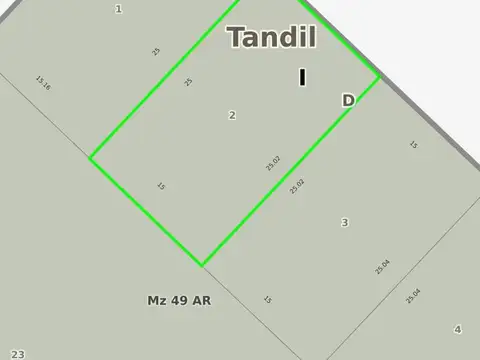 Terreno en Venta 15  mts Frente