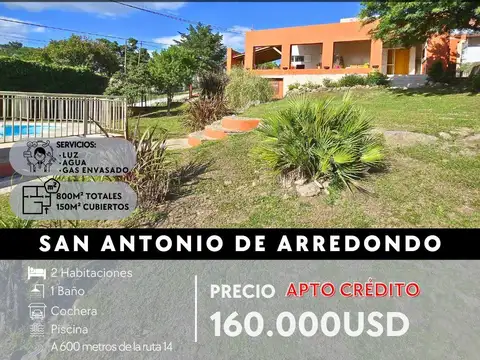 CHALET DE 2 DORMITORIOS C/PILETA EN SAN ANTONIO DE ARREDONDO