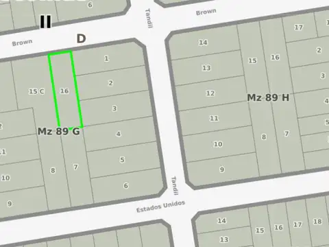 Terreno en Venta 12  mts Frente