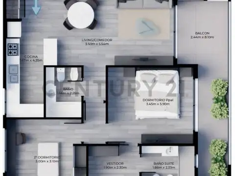 Echeverria 4300, Piso 2