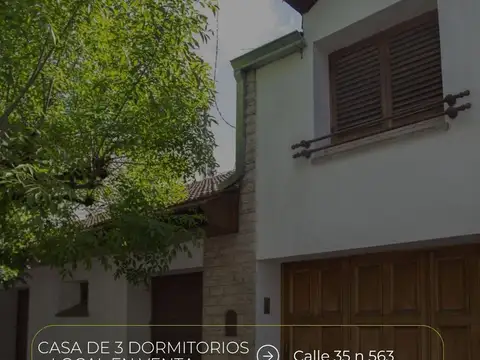 Casa de 3 dormitorios + local en venta patio con parrilla