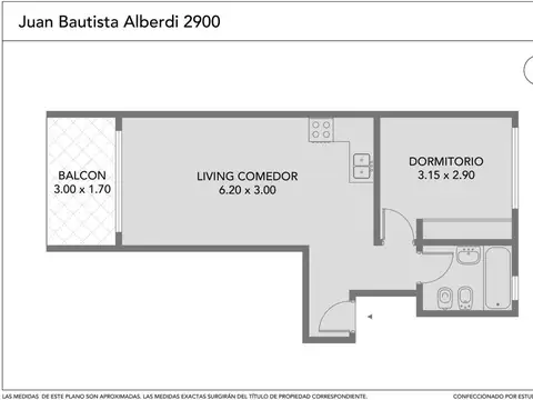 Departamento en Venta de 1 dormitorio