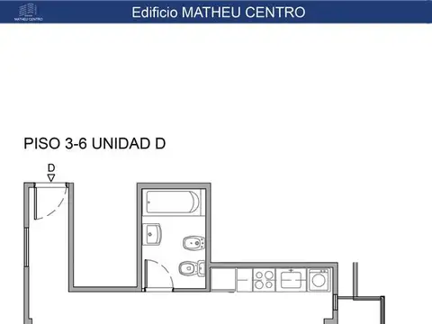 Departamento 2 ambientes con 1 baño