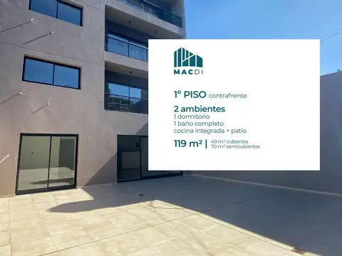 Excelente Departamento 2 ambientes con patio a estrenar en Venta en Boedo