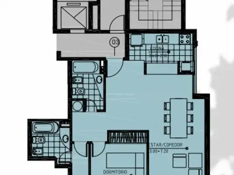 Departamento en Venta de 3 ambientes