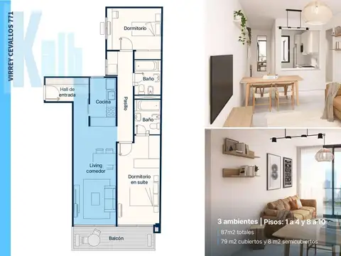 Amplio Departamento 3 ambientes con balcón al frente en venta. En construcción entrega 2026