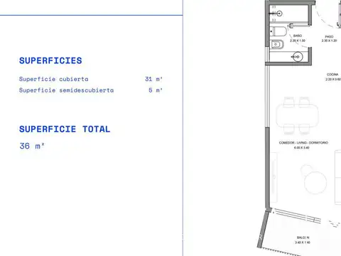 Departamento en venta en Colegiales 1 Dormitorios
