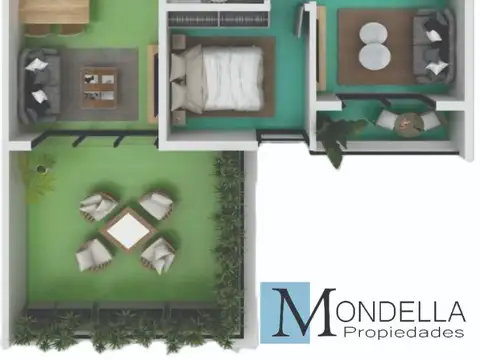 Departamento Monoambiente con 1 baño