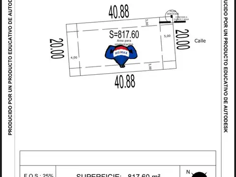 Terreno en Venta de 818,0 m2
