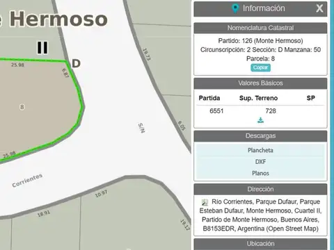 Terreno en Venta de 728,0 m2