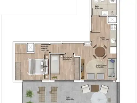 Departamento en Venta de 3 ambientes