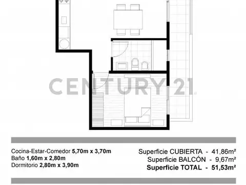 Departamento en Venta de 2 ambientes