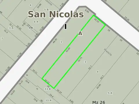 Terreno en Venta 10  mts Frente